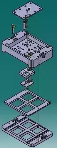 Shear mold with 4 stations