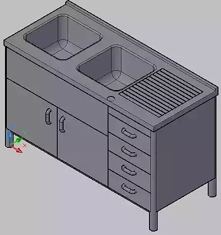 Double compartement kitchen sink