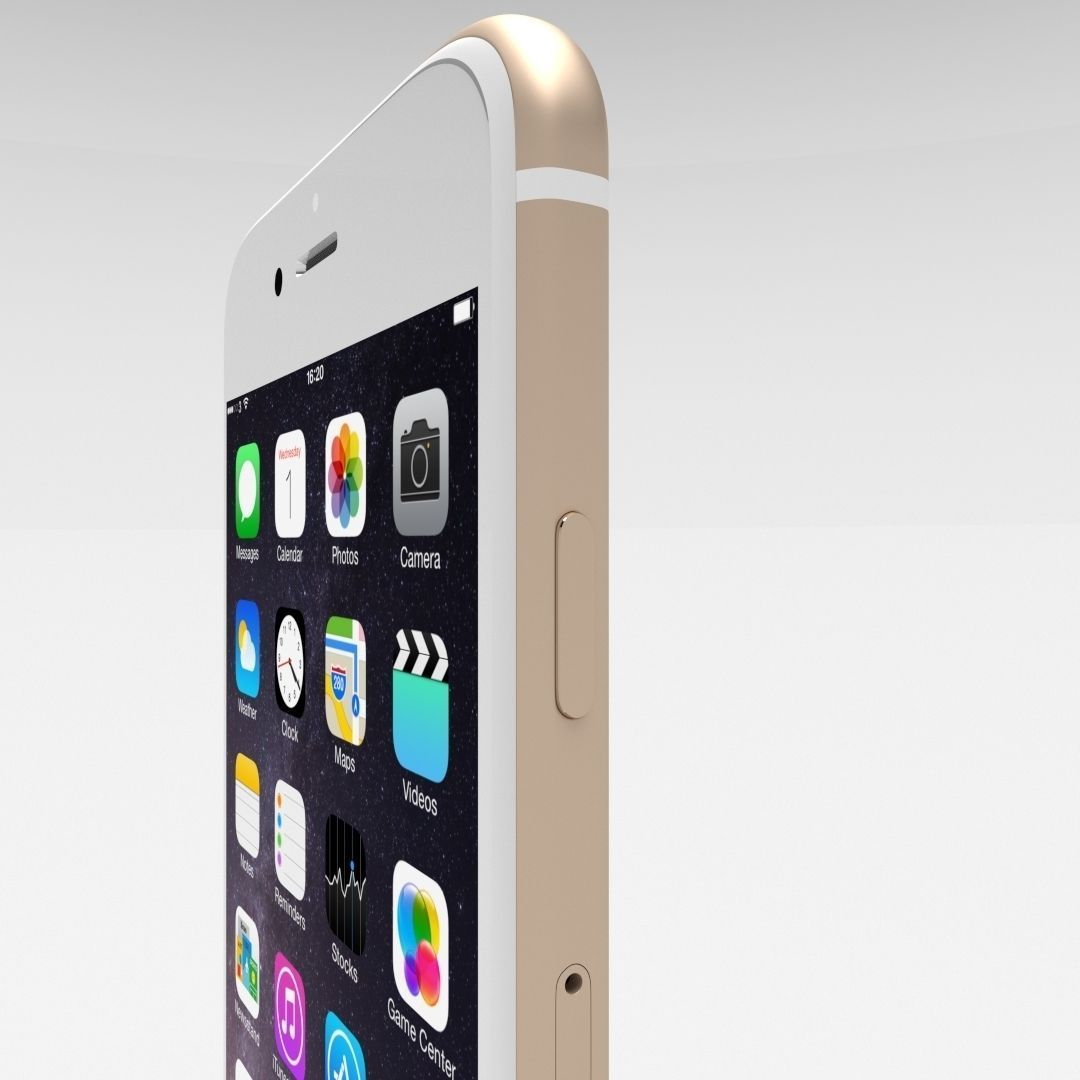 Iphone 6 Gold Low-poly 3D model_4