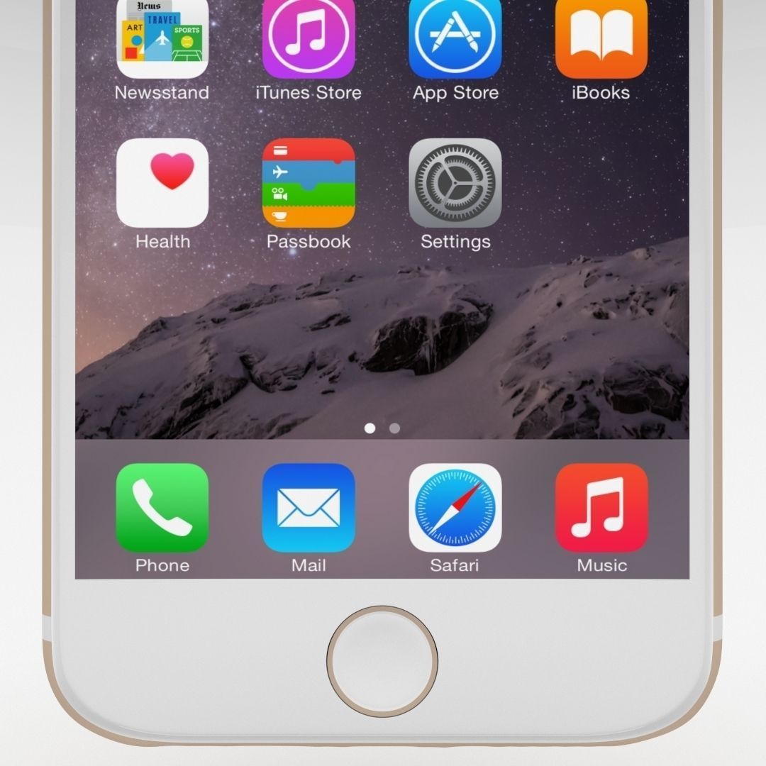 Iphone 6 Gold Low-poly 3D model_2