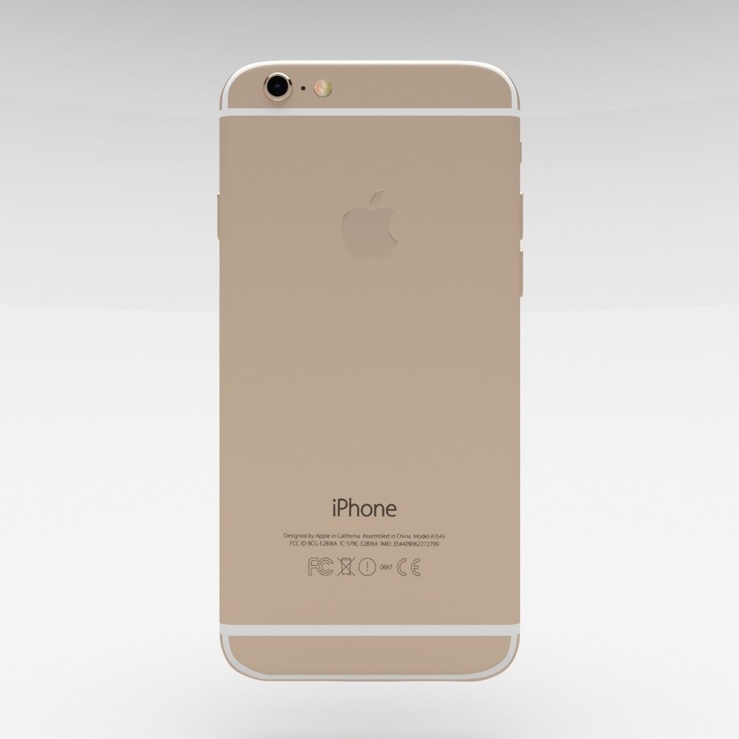 Iphone 6 Gold Low-poly 3D model_21