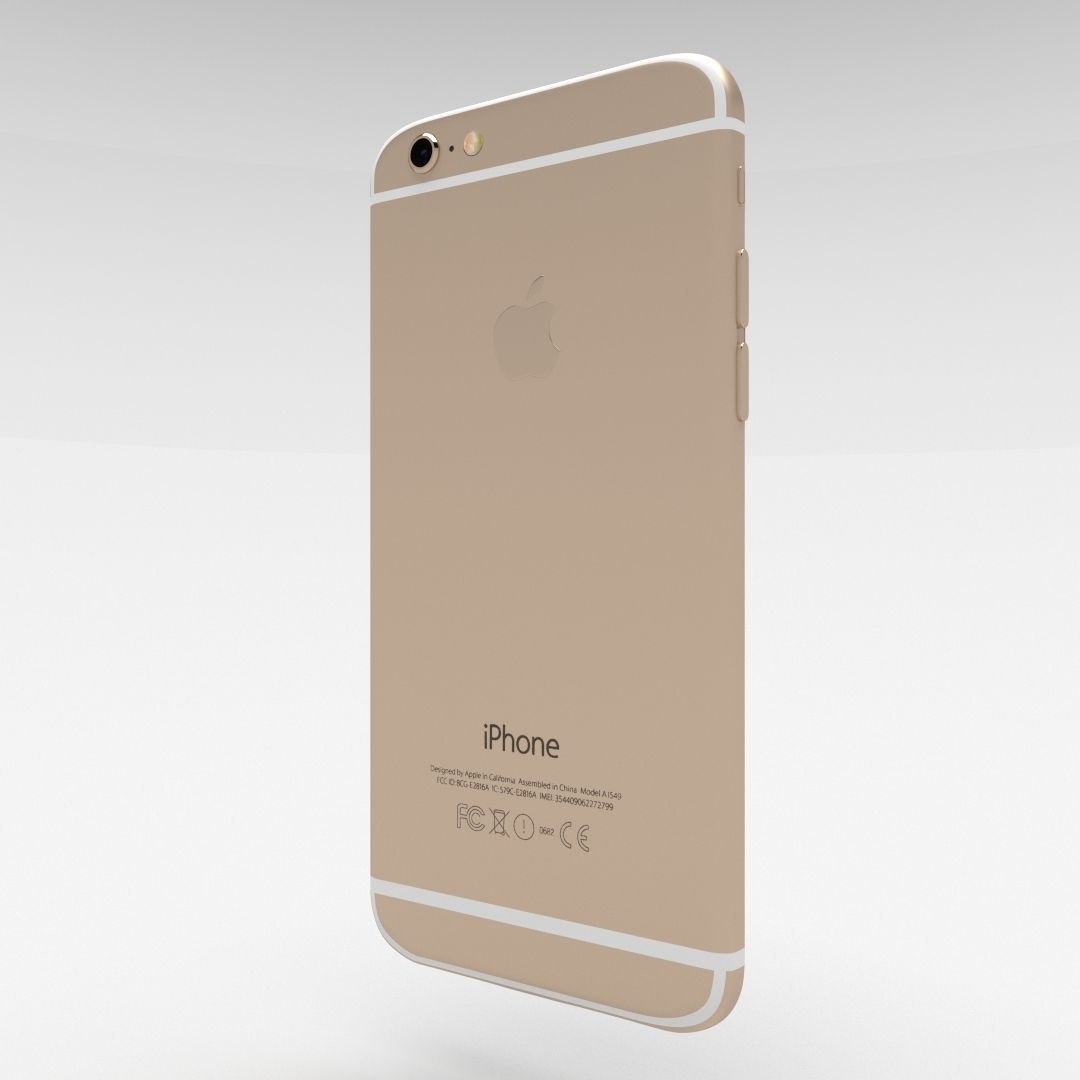 Iphone 6 Gold Low-poly 3D model_20