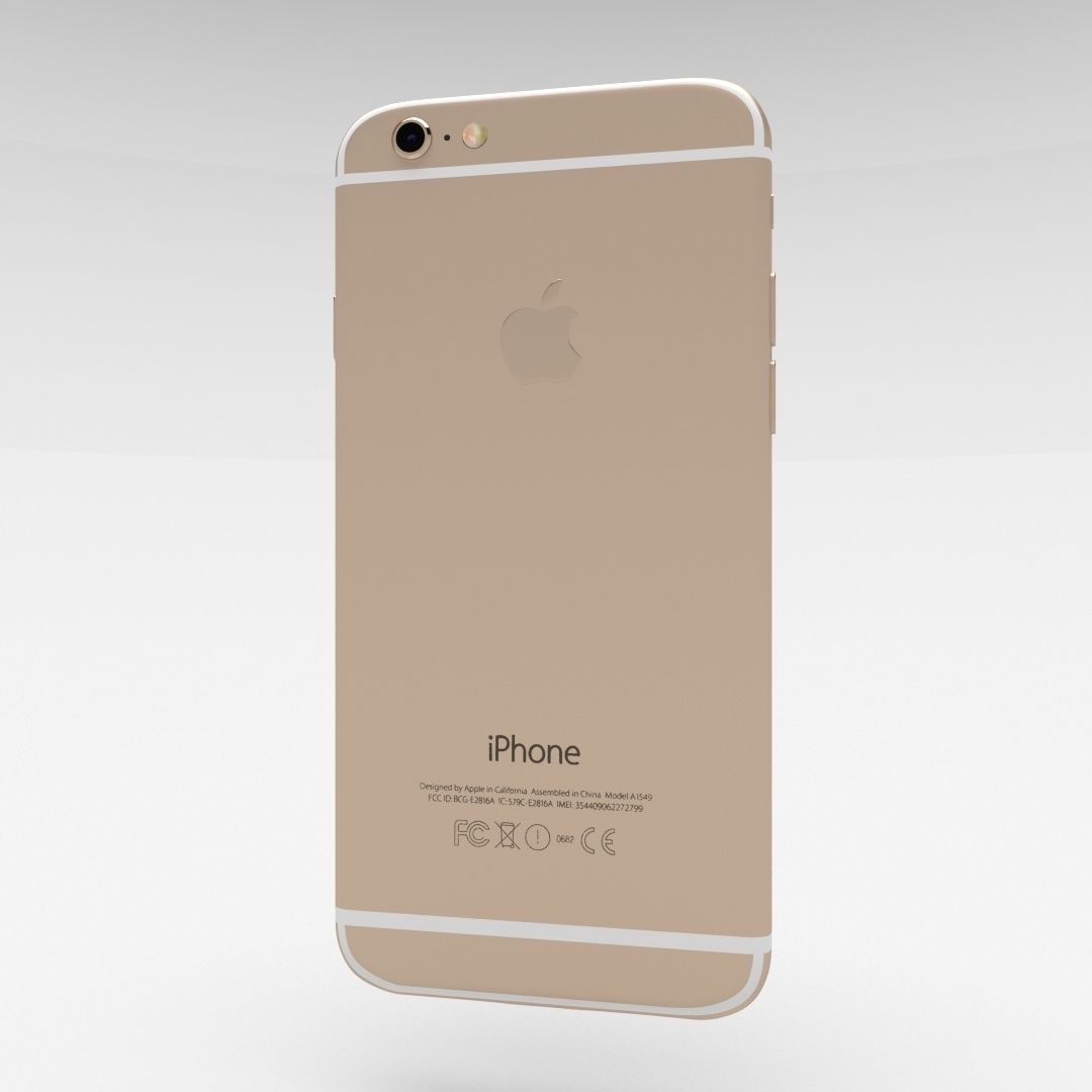 Iphone 6 Gold Low-poly 3D model_14