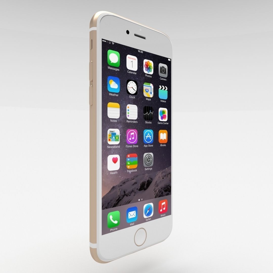 Iphone 6 Gold Low-poly 3D model_5