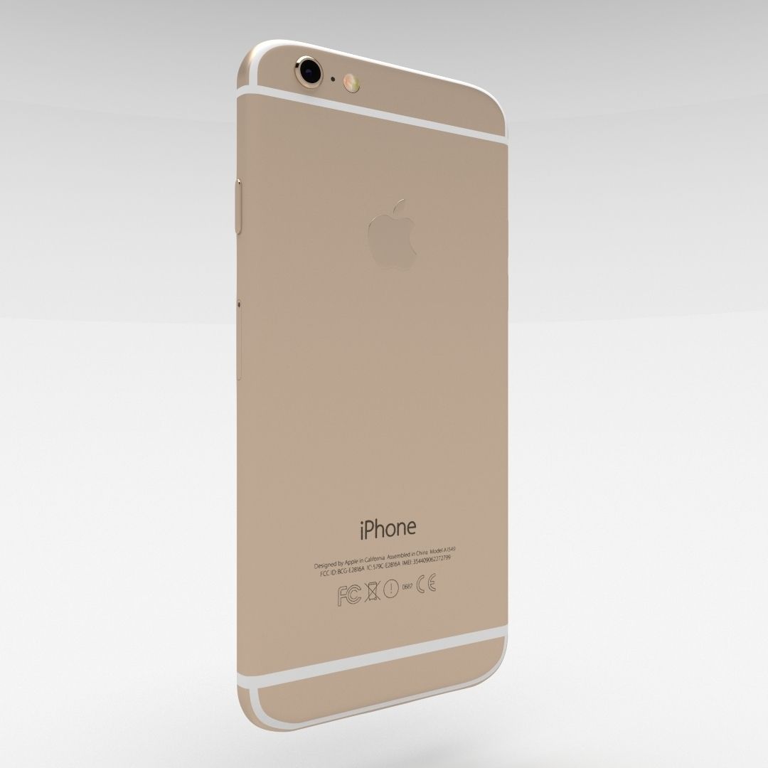 Iphone 6 Gold Low-poly 3D model_7