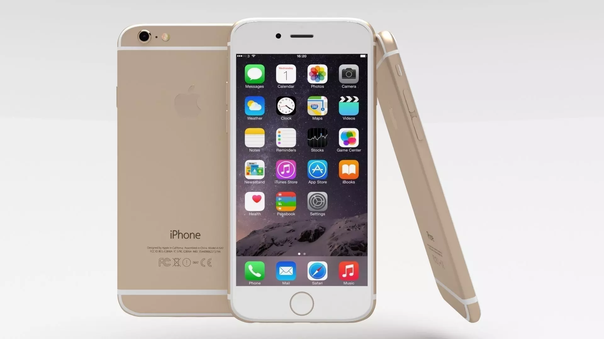 Iphone 6 Gold Low-poly 3D model_0