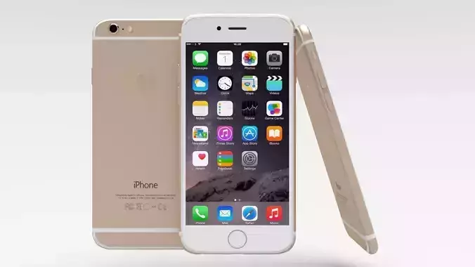 Iphone 6 Gold Low-poly 3D model
