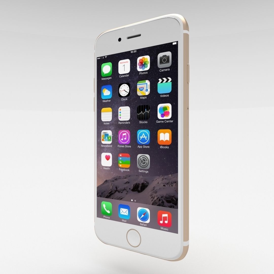 Iphone 6 Gold Low-poly 3D model_8