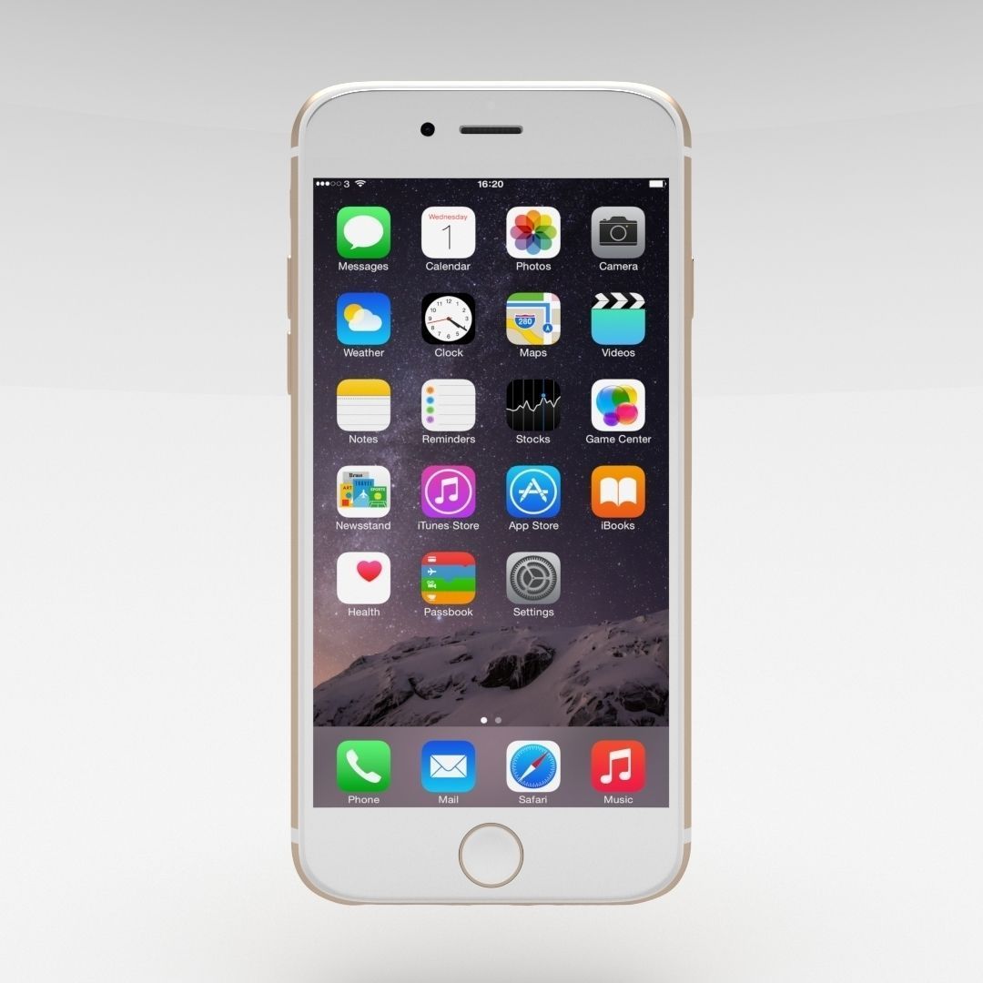 Iphone 6 Gold Low-poly 3D model_1