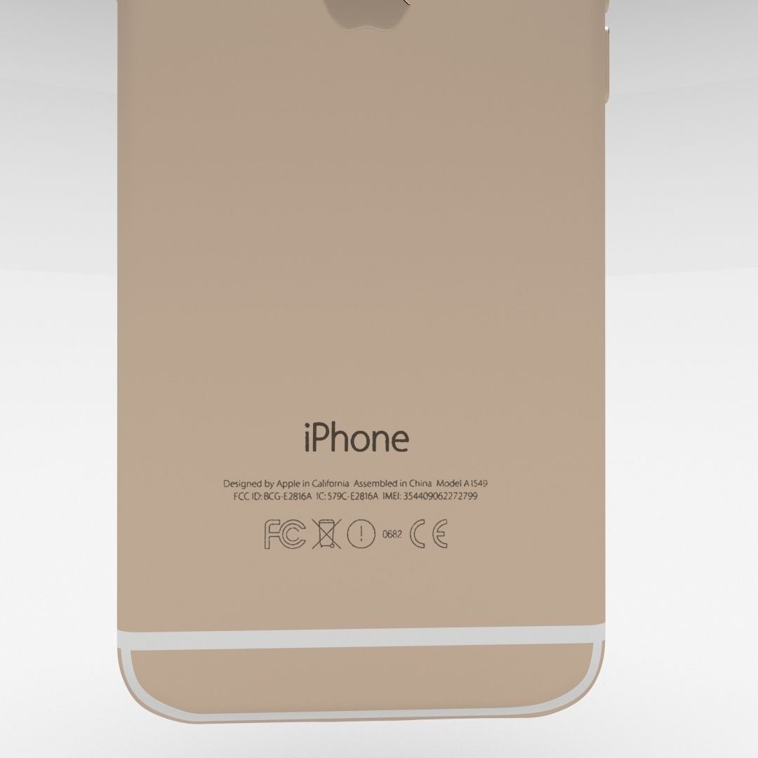 Iphone 6 Gold Low-poly 3D model_17