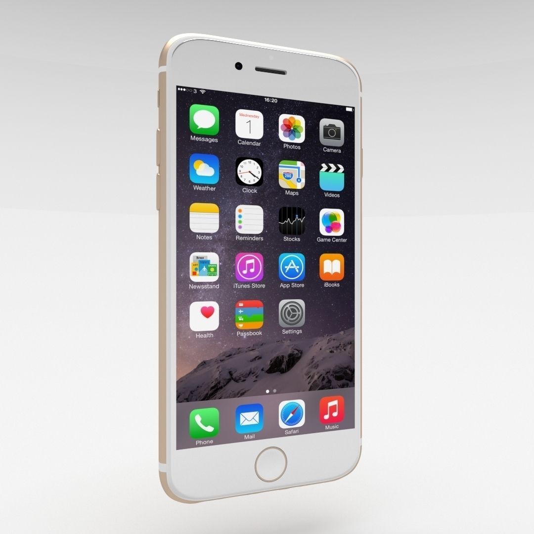 Iphone 6 Gold Low-poly 3D model_10