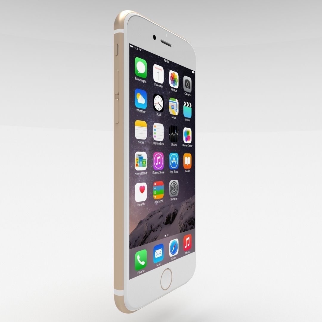 Iphone 6 Gold Low-poly 3D model_3