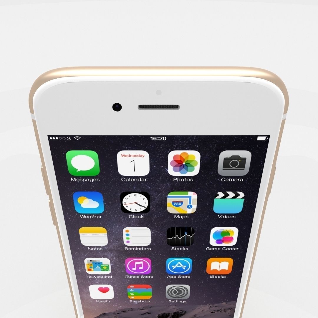 Iphone 6 Gold Low-poly 3D model_9