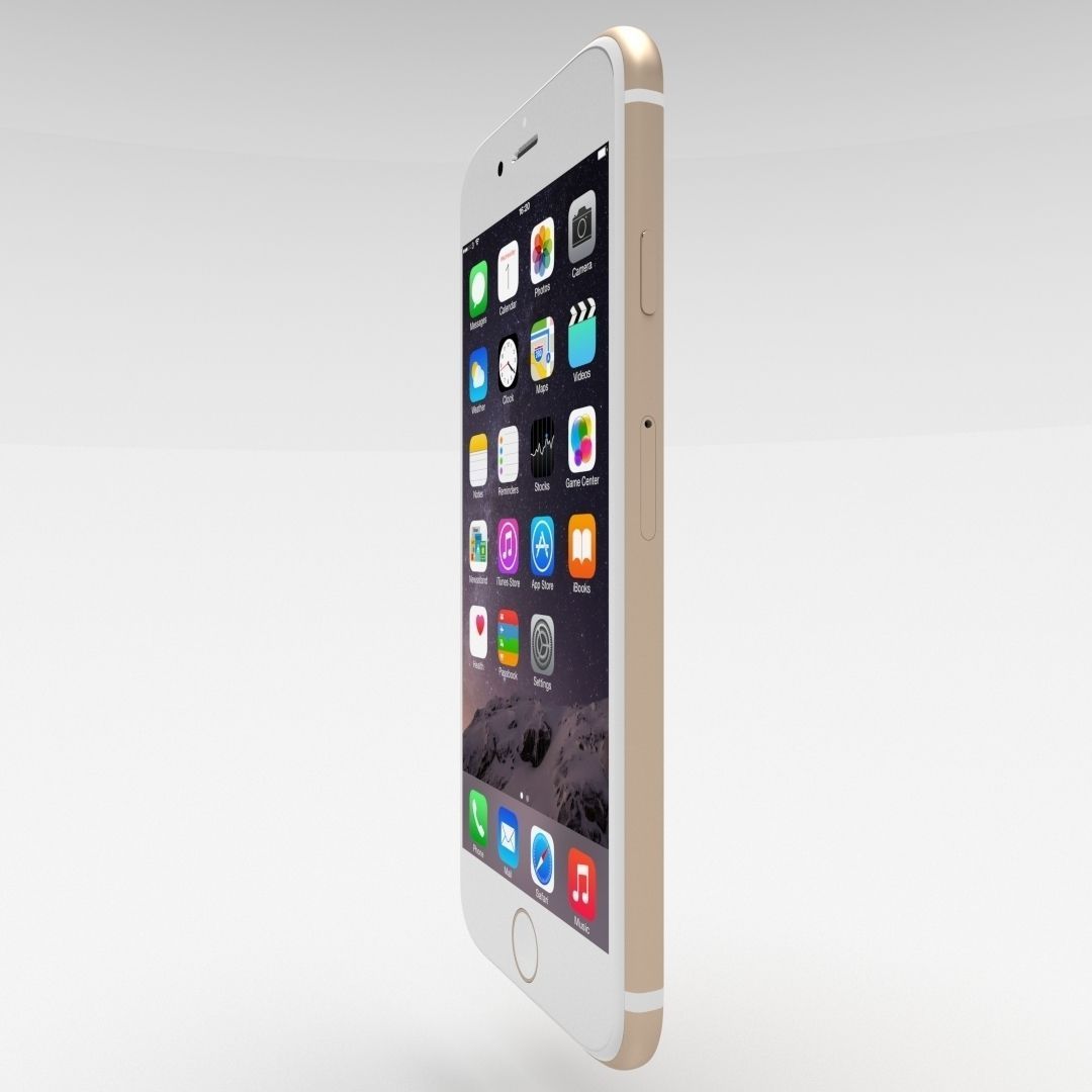 Iphone 6 Gold Low-poly 3D model_6