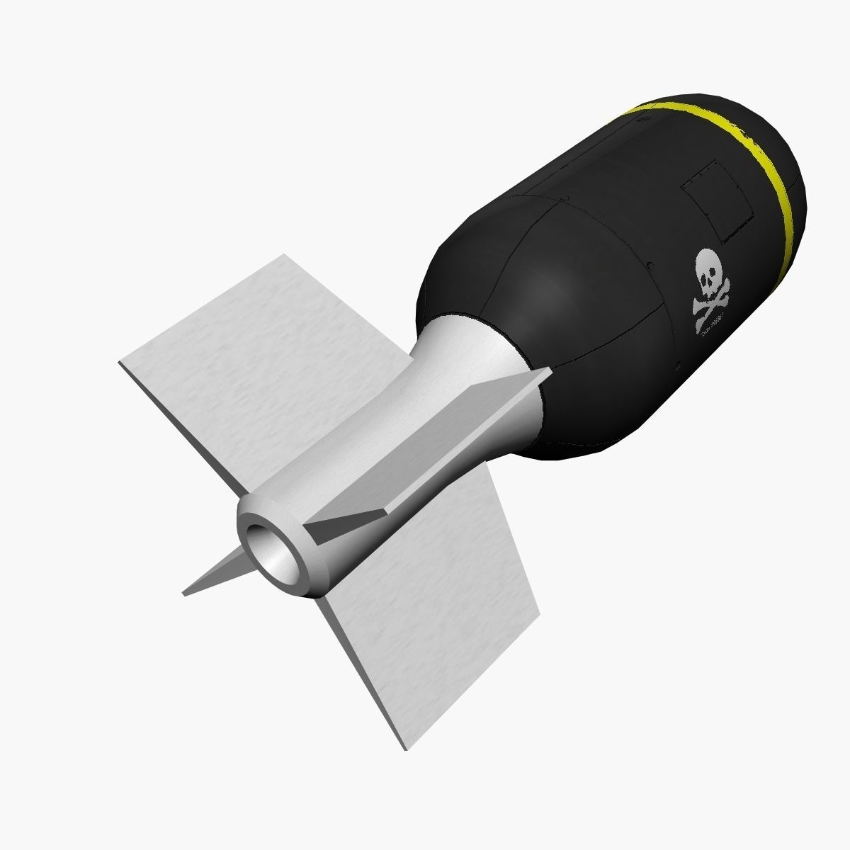 Bomb Jolly Roger scheme Low-poly 3D model_1