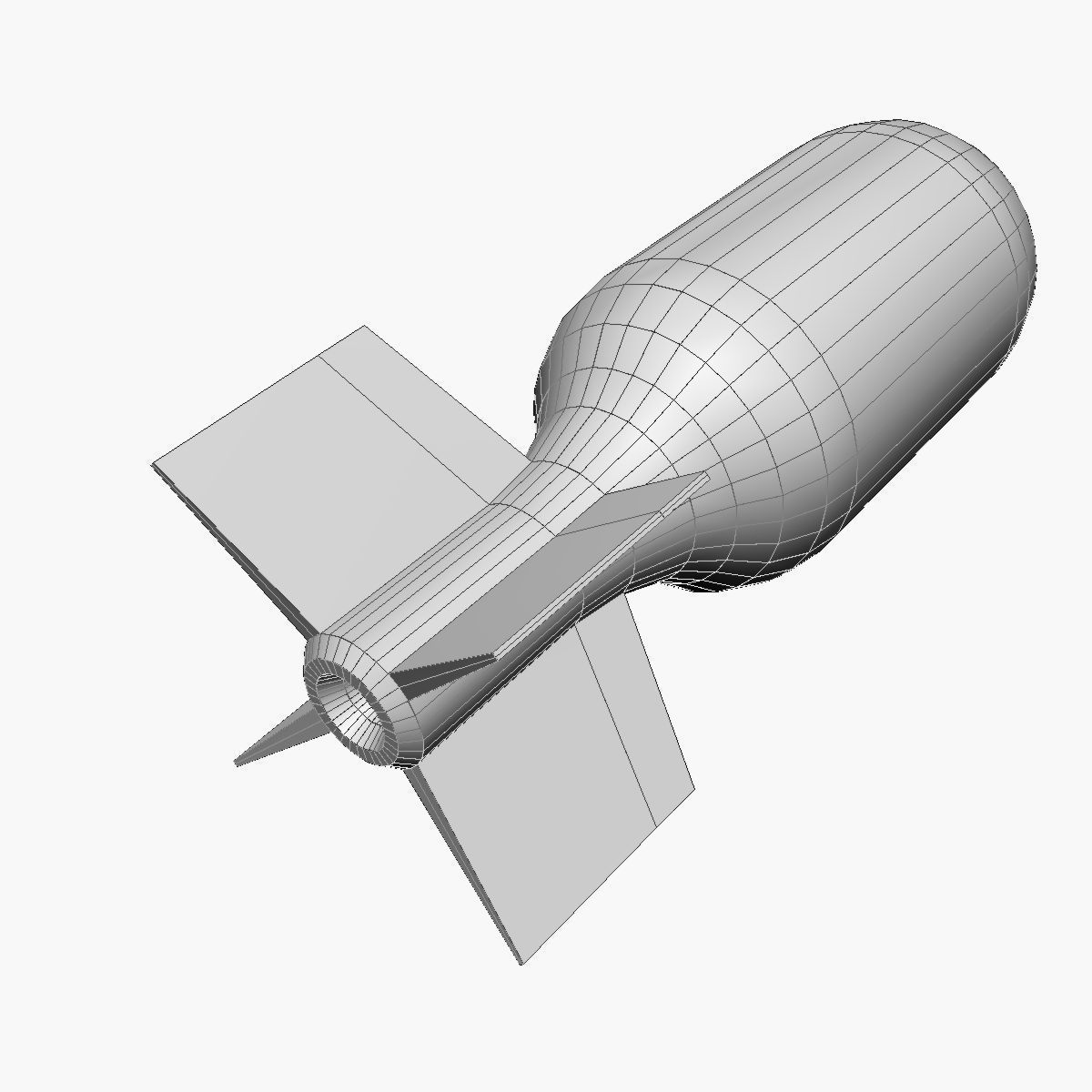 Bomb Jolly Roger scheme Low-poly 3D model_17