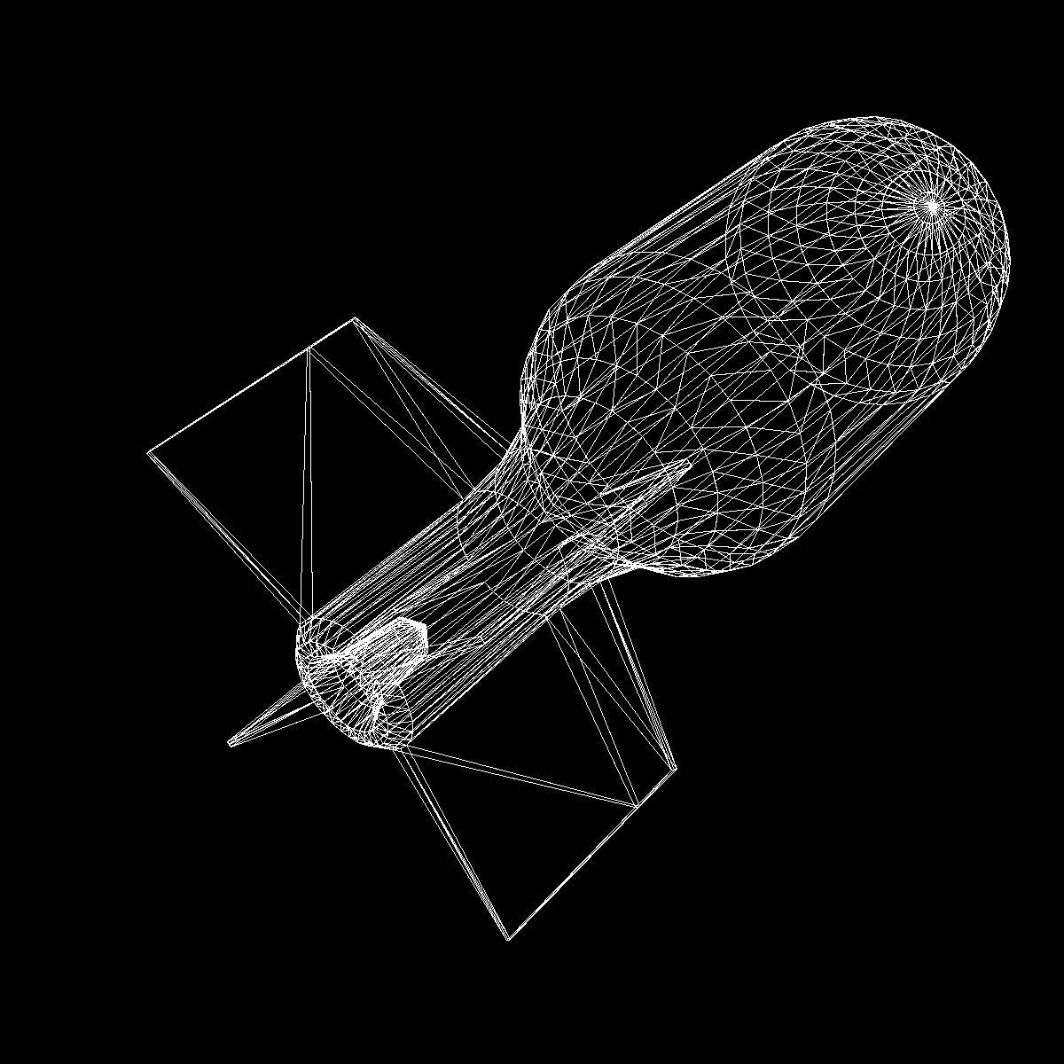 Bomb Jolly Roger scheme Low-poly 3D model_10