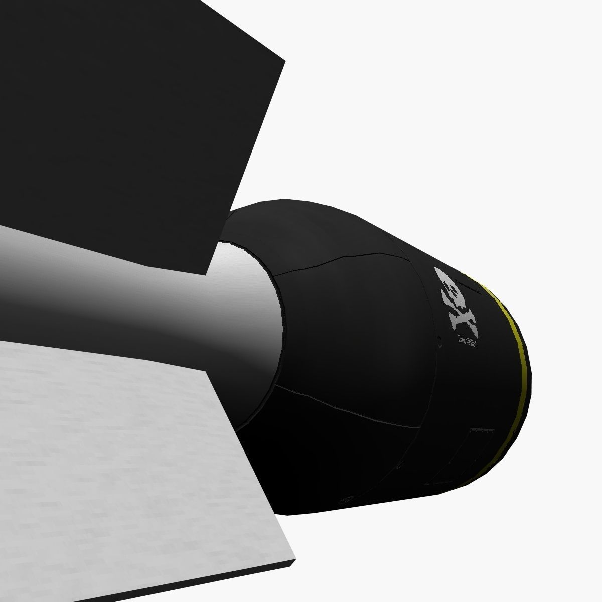 Bomb Jolly Roger scheme Low-poly 3D model_2