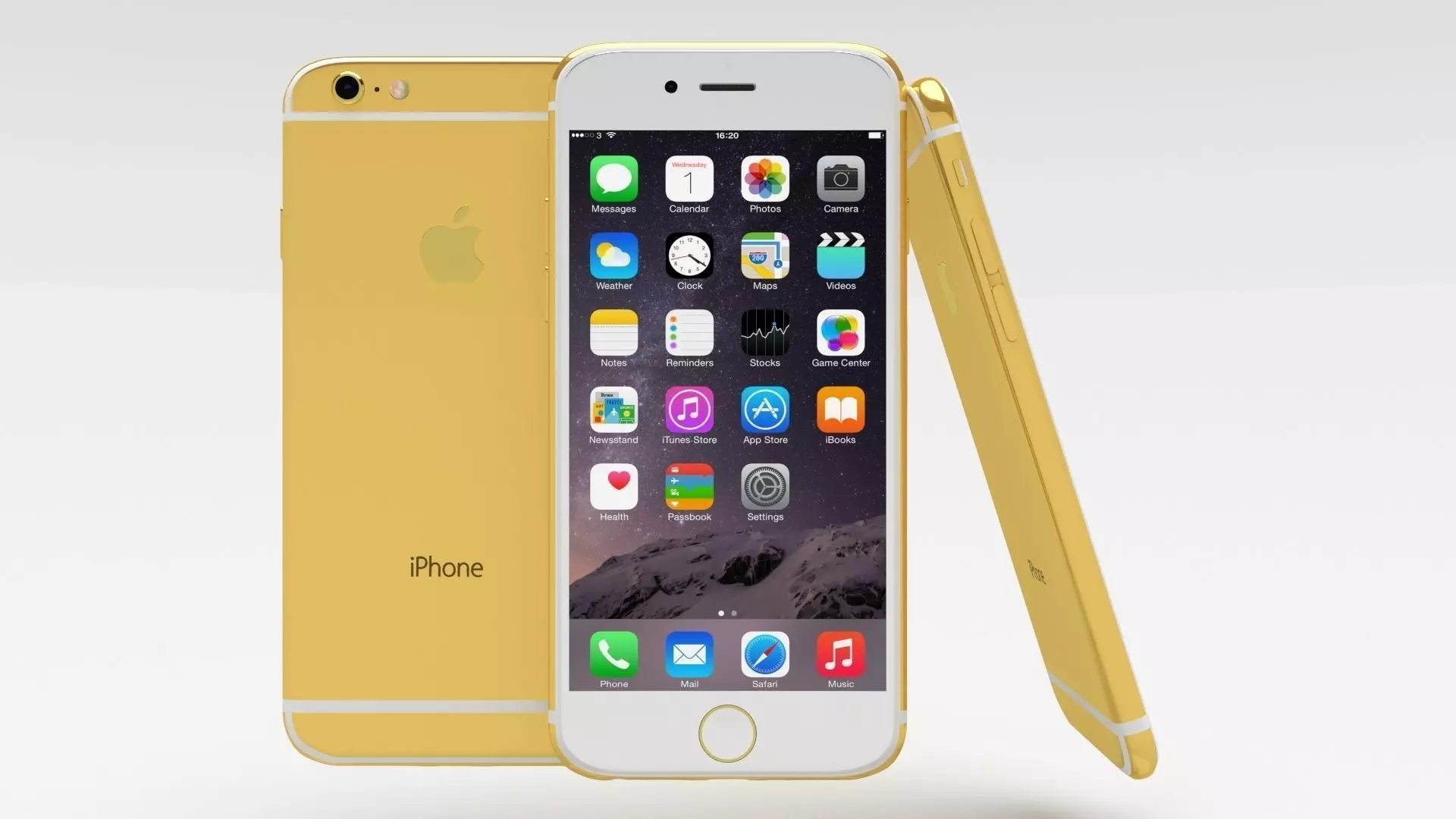 iPhone 6 Gold Plated Low-poly 3D model