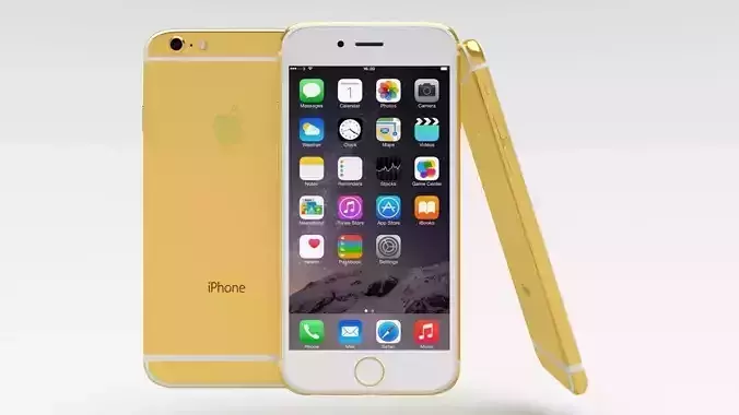 iPhone 6 Gold Plated Low-poly 3D model
