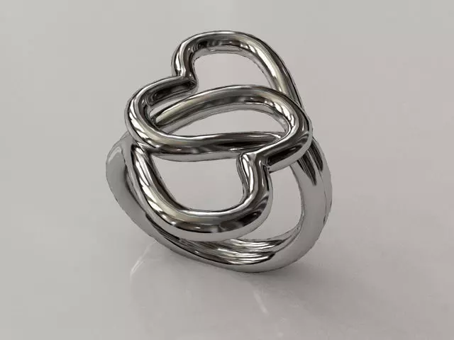 Knotted Hearts Ring Free 3D print model