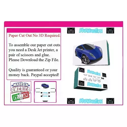 Car Paper Cut Out Not A 3D Model 3D model