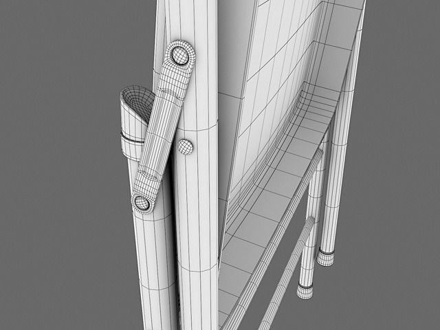 Metal Folding Chair 3D model_5