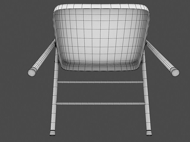 Metal Folding Chair 3D model_6
