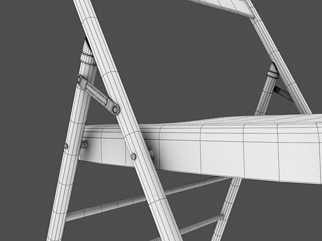 Metal Folding Chair 3D model_3