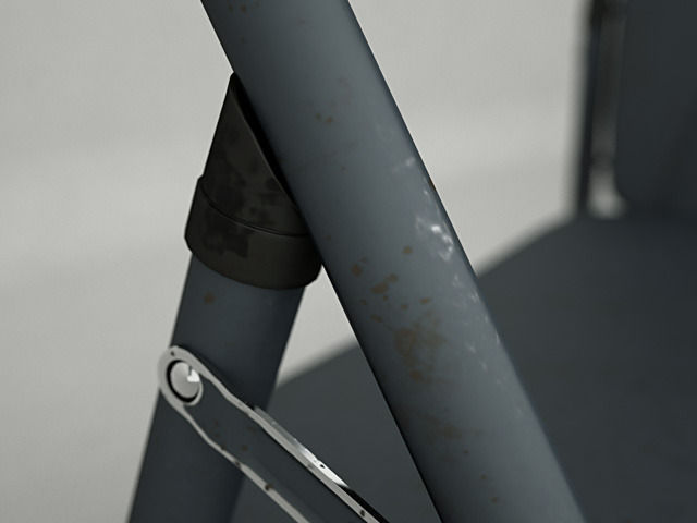Metal Folding Chair 3D model_1