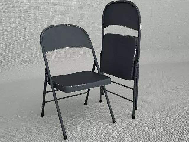 Metal Folding Chair 3D model_0