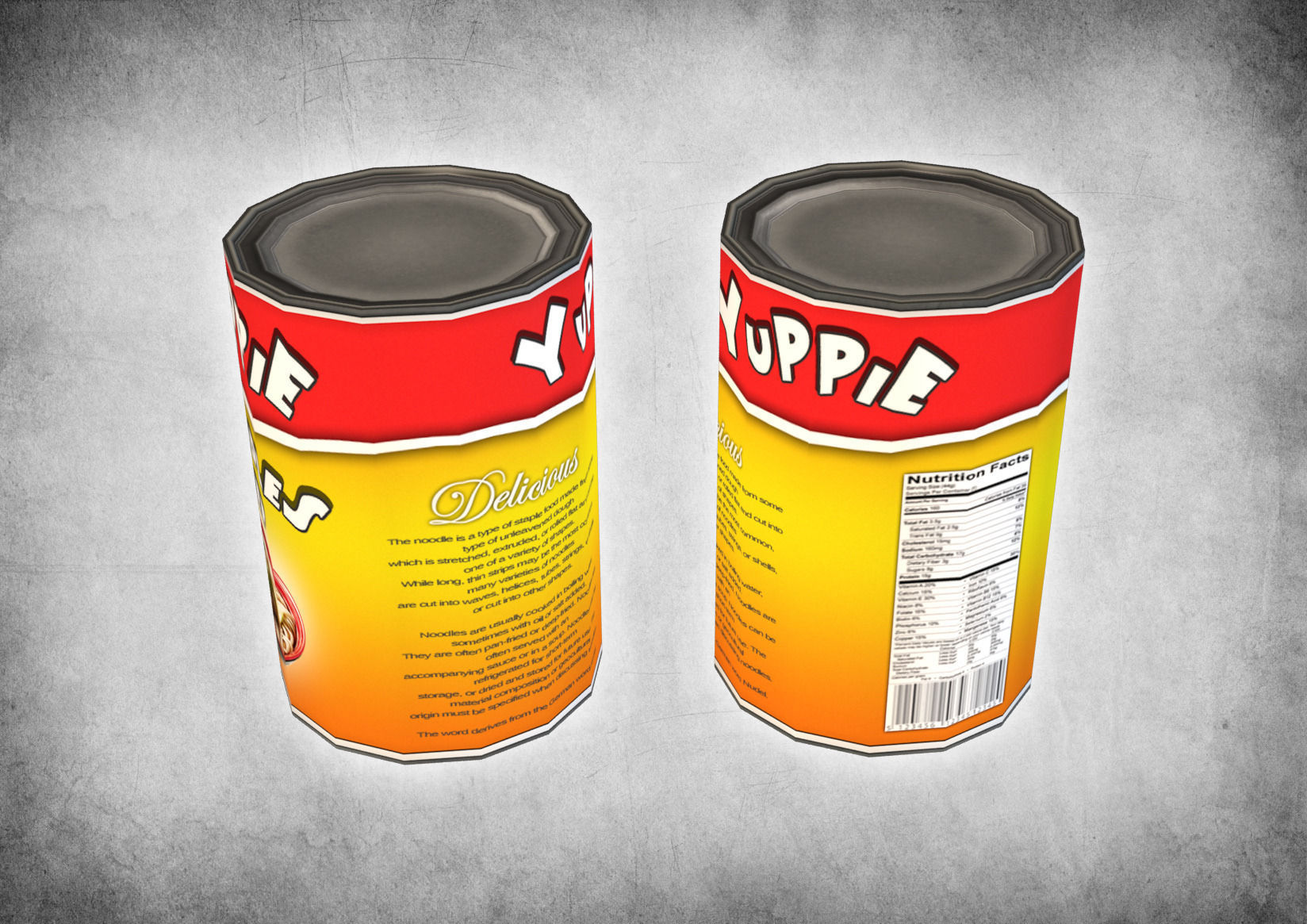 Canned Noodles Low-poly 3D model_4