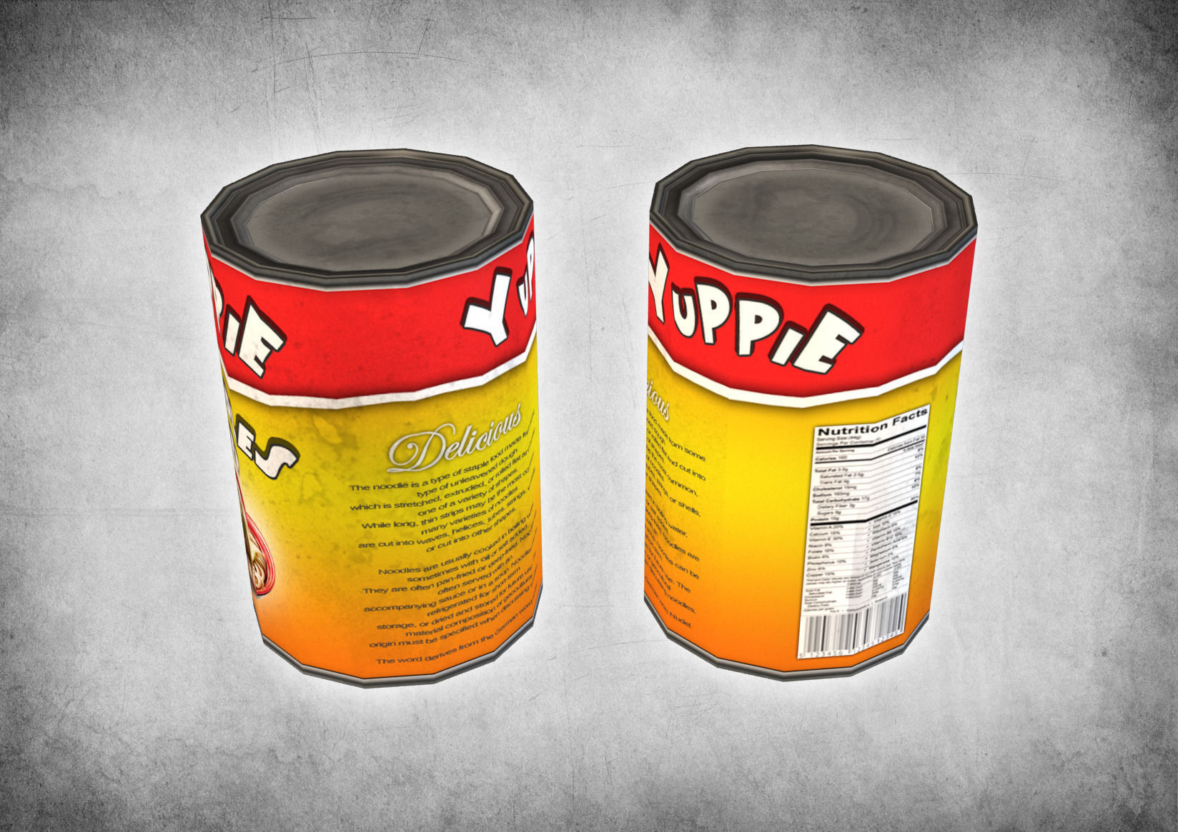 Canned Noodles Low-poly 3D model_3
