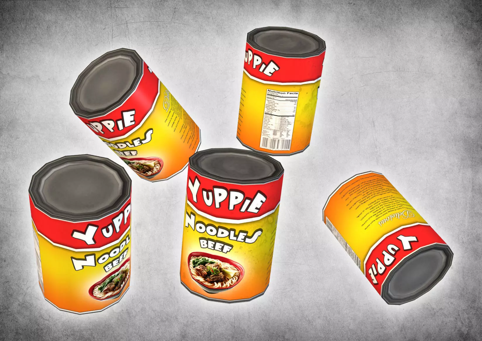 Canned Noodles Low-poly 3D model_0