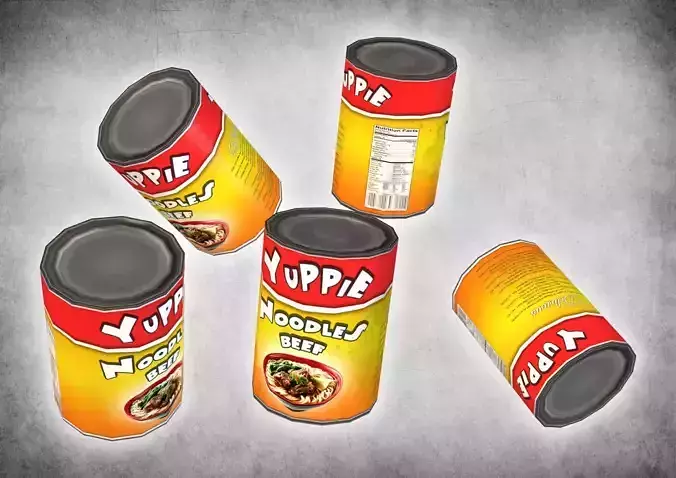 Canned Noodles Low-poly 3D model