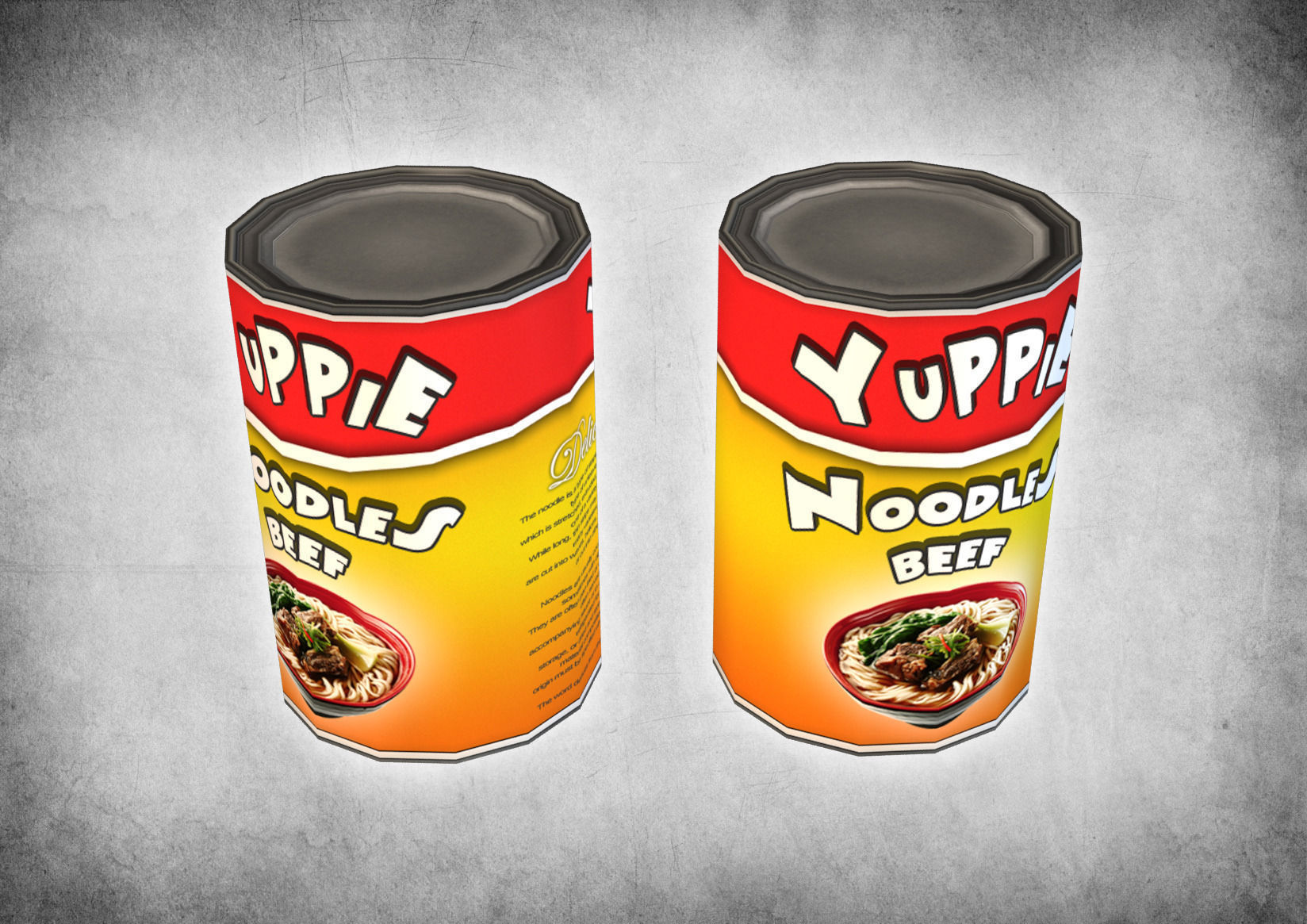 Canned Noodles Low-poly 3D model_1