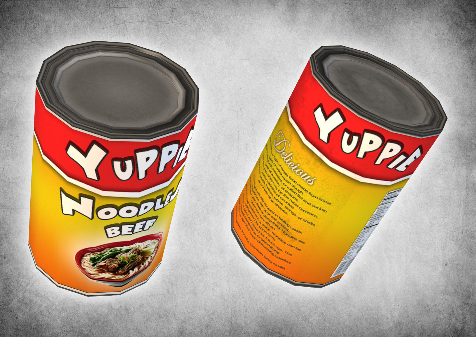 Canned Noodles Low-poly 3D model_5