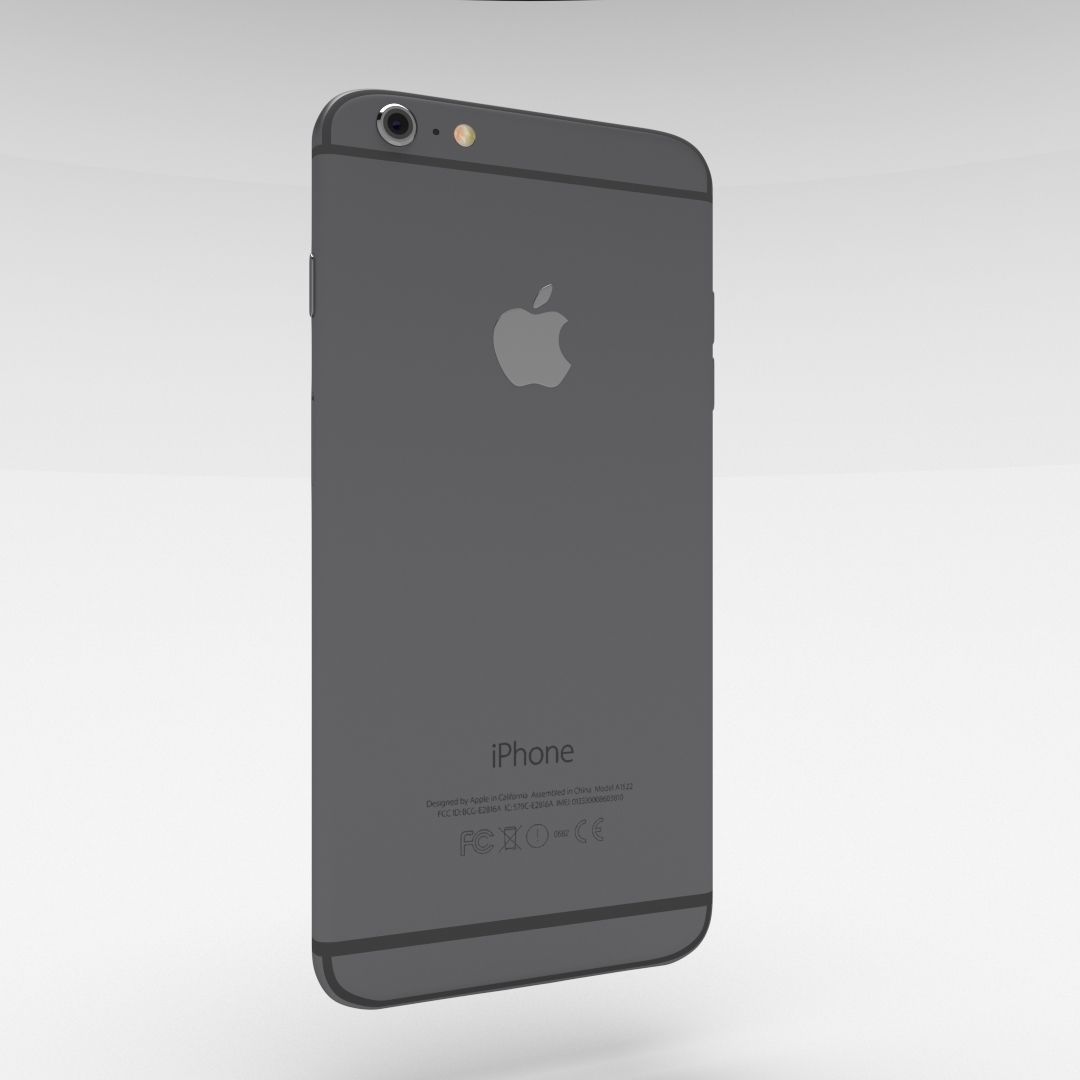 iPhone 6 Plus Space Grey Low-poly 3D model_30