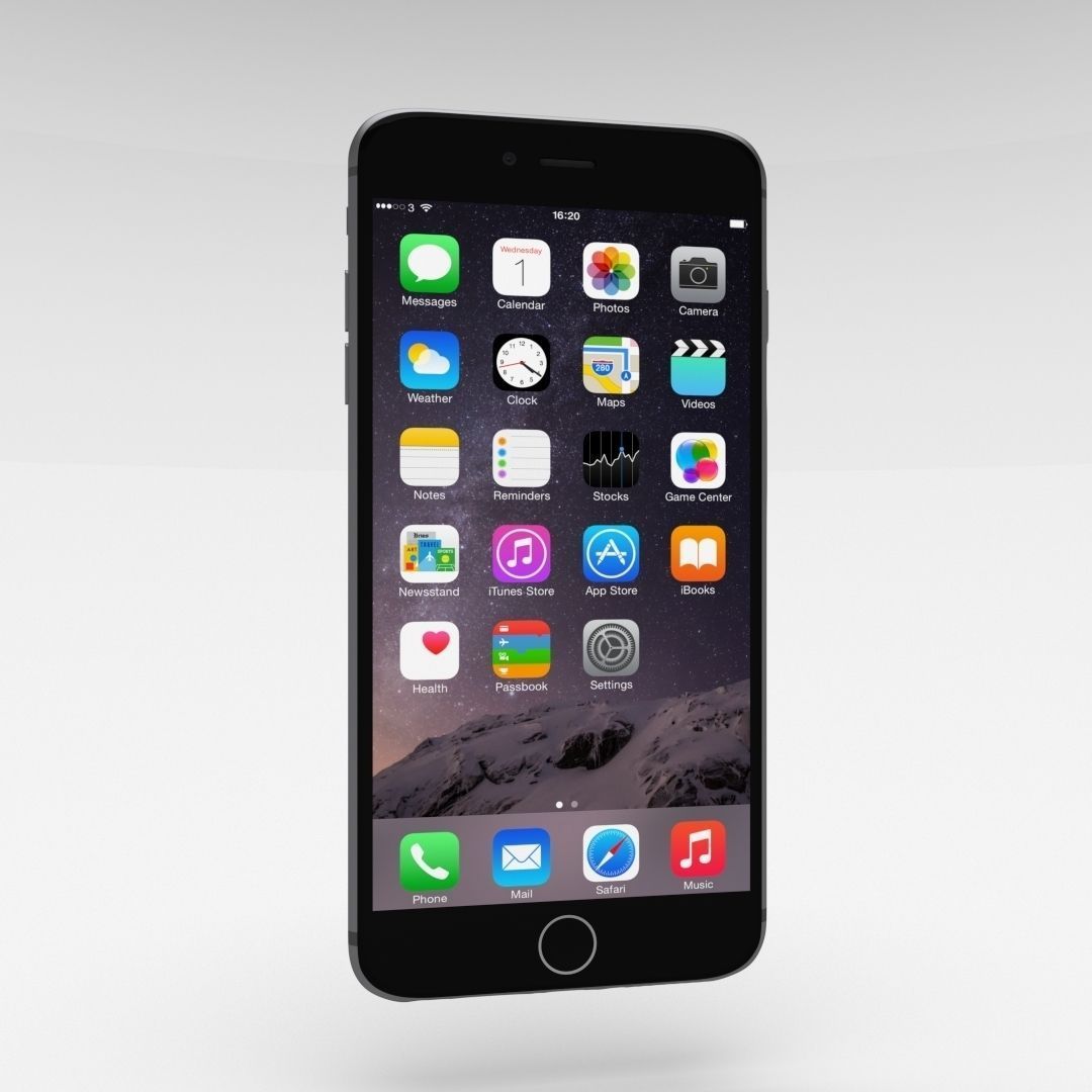 iPhone 6 Plus Space Grey Low-poly 3D model_2