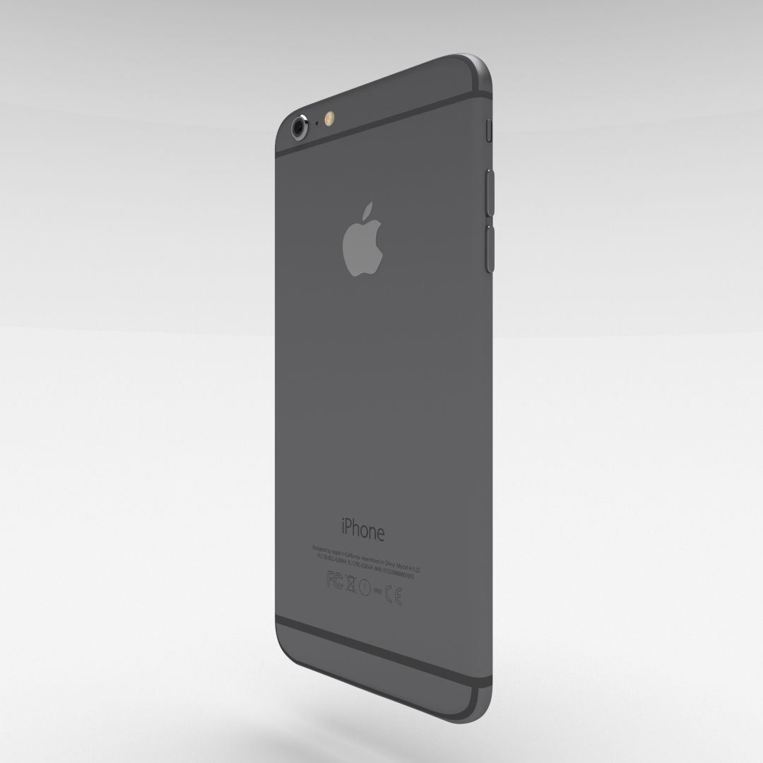 iPhone 6 Plus Space Grey Low-poly 3D model_9