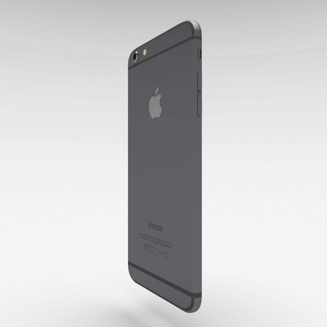 iPhone 6 Plus Space Grey Low-poly 3D model_14