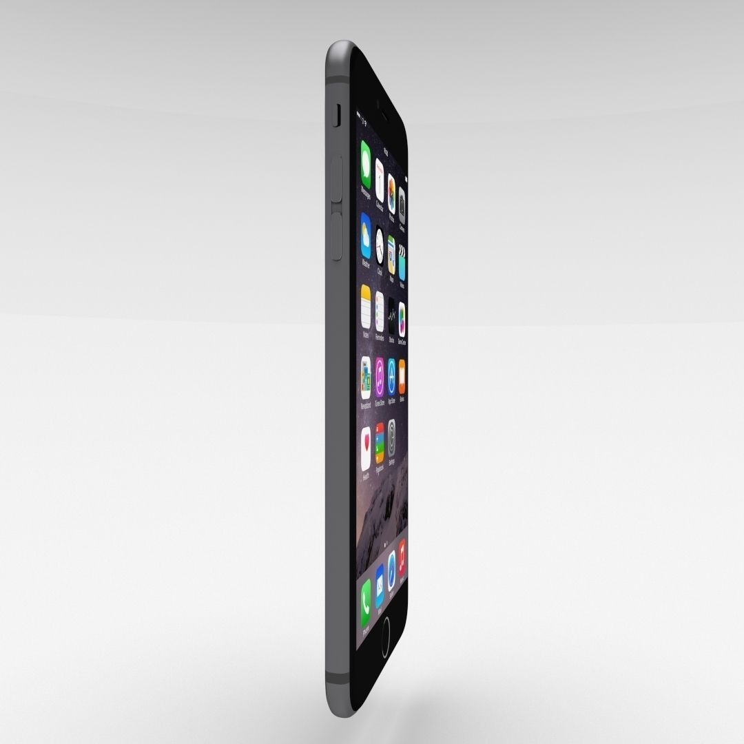 iPhone 6 Plus Space Grey Low-poly 3D model_13