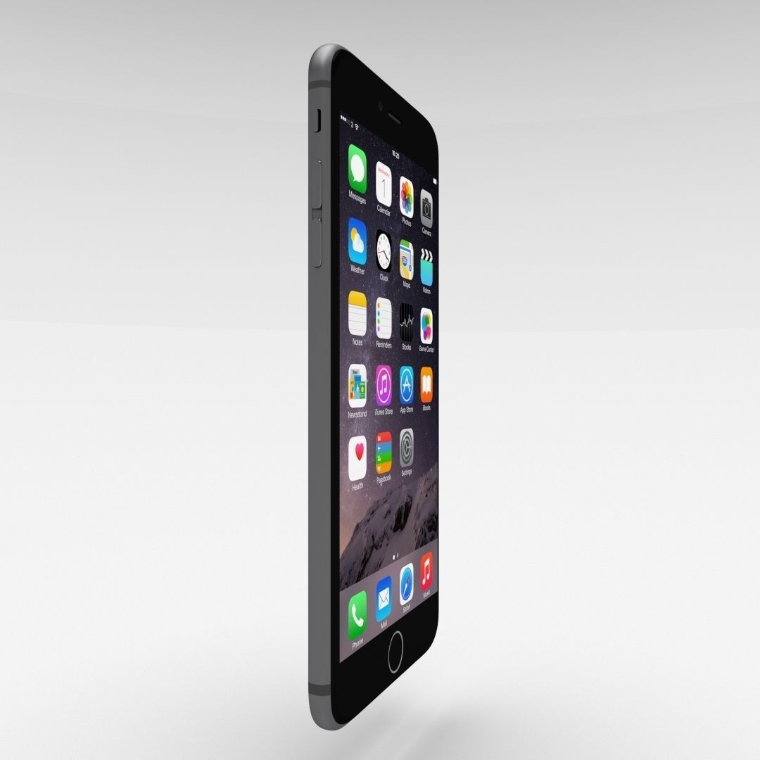 iPhone 6 Plus Space Grey Low-poly 3D model_5