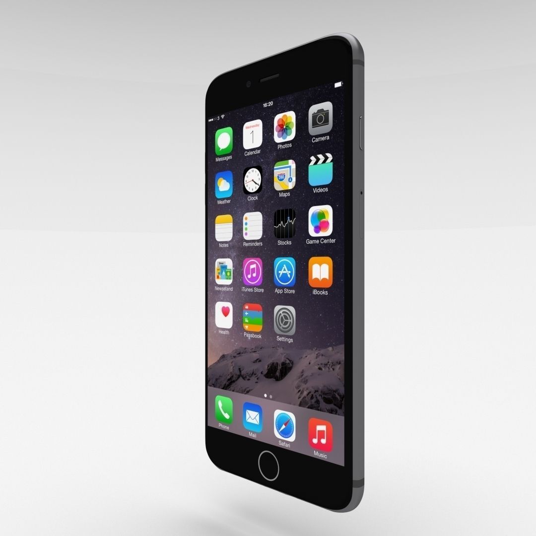 iPhone 6 Plus Space Grey Low-poly 3D model_42