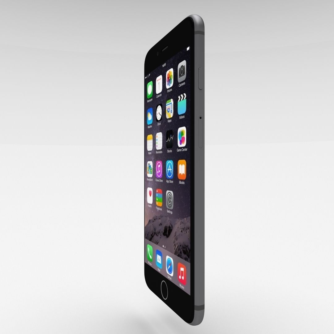 iPhone 6 Plus Space Grey Low-poly 3D model_43