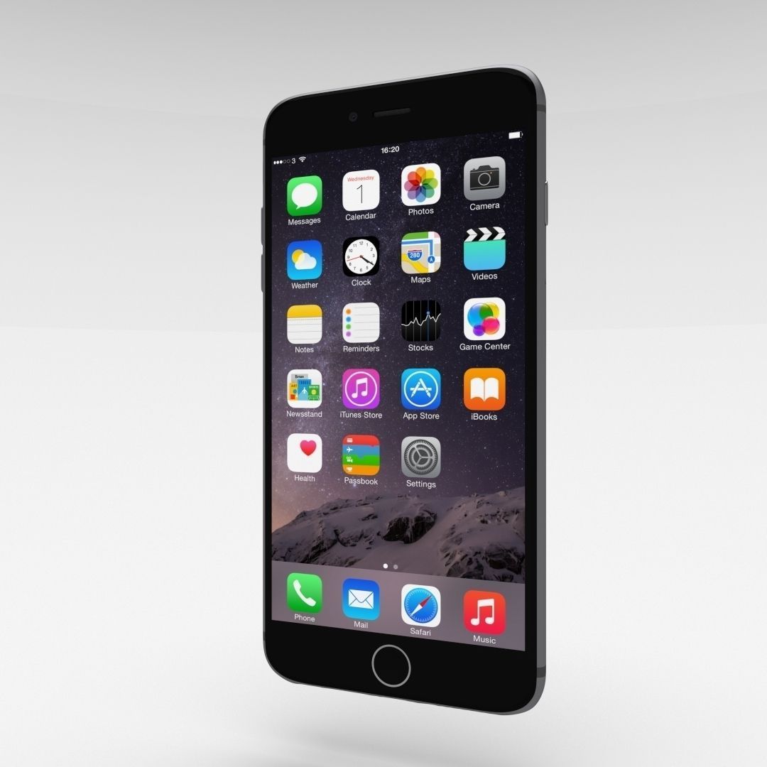 iPhone 6 Plus Space Grey Low-poly 3D model_41