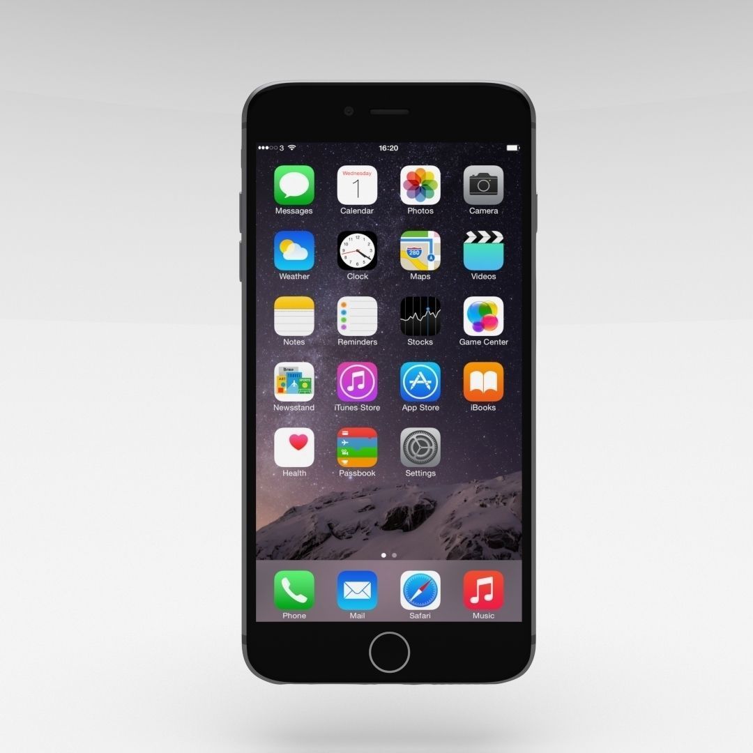 iPhone 6 Plus Space Grey Low-poly 3D model_37