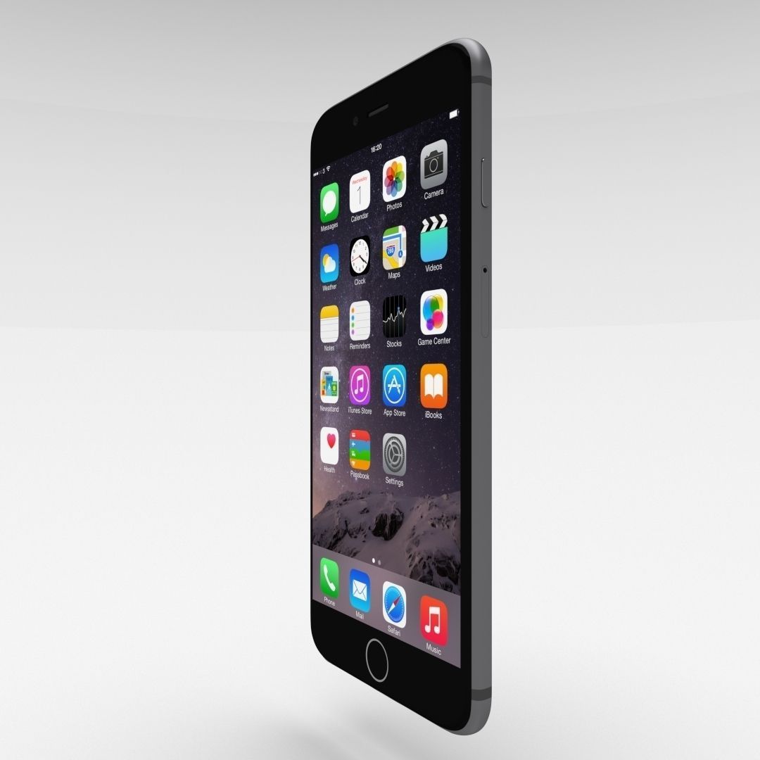 iPhone 6 Plus Space Grey Low-poly 3D model_24
