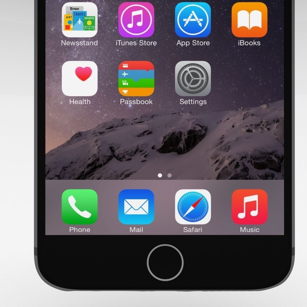 iPhone 6 Plus Space Grey Low-poly 3D model_17