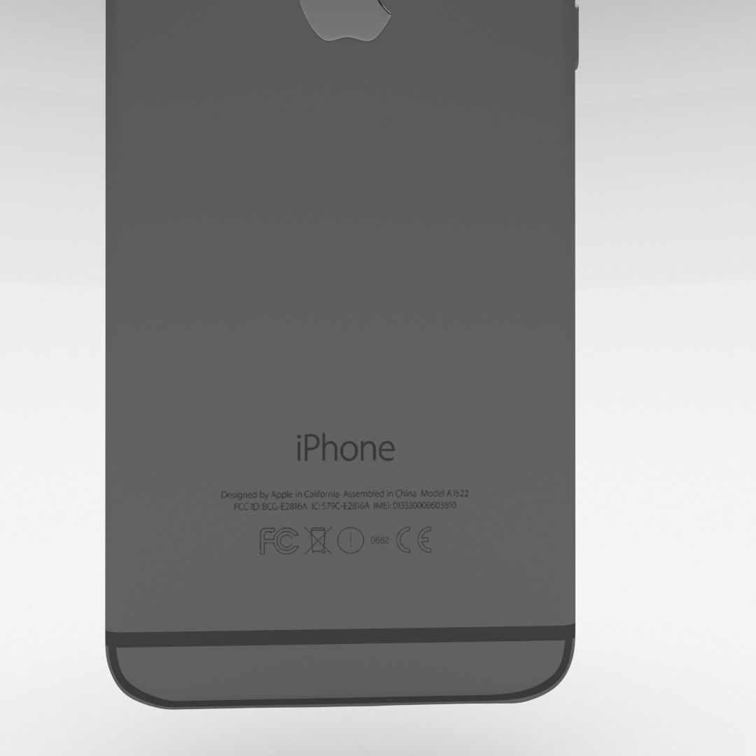 iPhone 6 Plus Space Grey Low-poly 3D model_10